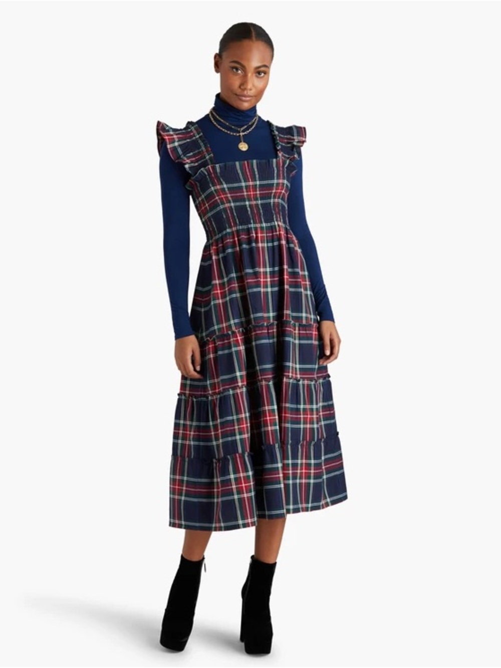 Hill House Ellie Nap Dress in
Navy Tartan size S